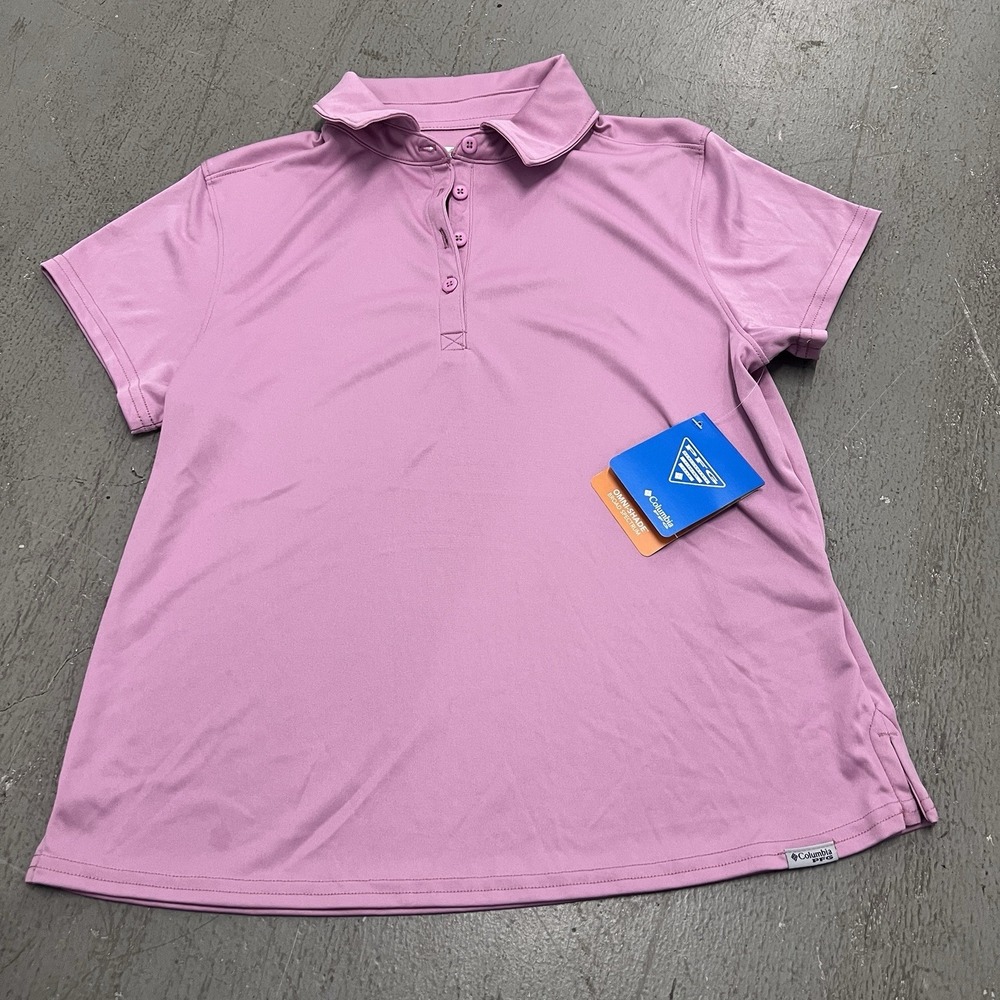 Columbia‎ PFG Women's S Pink Short Sleeve Performance Fishing Polo Shirt NWT